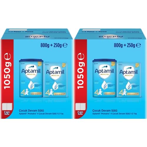 Nutrıcıa Aptamil Pronutra 800GR+250GR Toplam: 1050GR Devam Sütü No:4 (1 Yaş ve Üzeri) (2 Li Set)