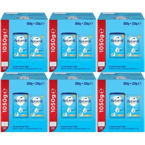 Nutrıcıa Aptamil Pronutra 800GR+250GR Toplam: 1050GR Devam Sütü No:4 (1 Yaş ve Üzeri) (6 Lı Set)