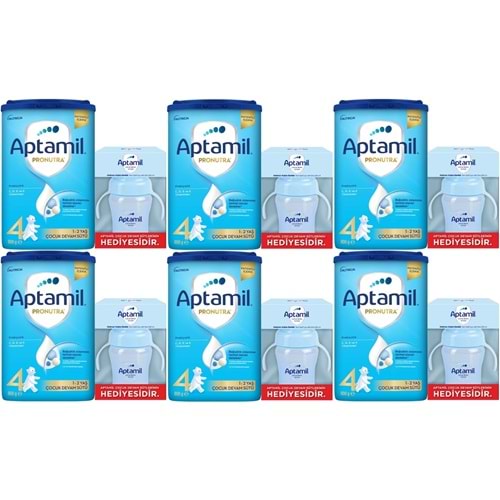 Nutrıcıa Aptamil Pronutra 800GR Devam Sütü No:4 (1-2 Yaş) + Suluk Hediye (6 Lı Set)