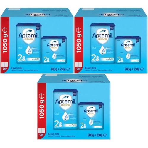 Nutrıcıa Aptamil Pronutra 1050GR (800+250GR) Devam Sütü No:2 (6-9 Ay) Avantaj Pk (3 Lü Set)