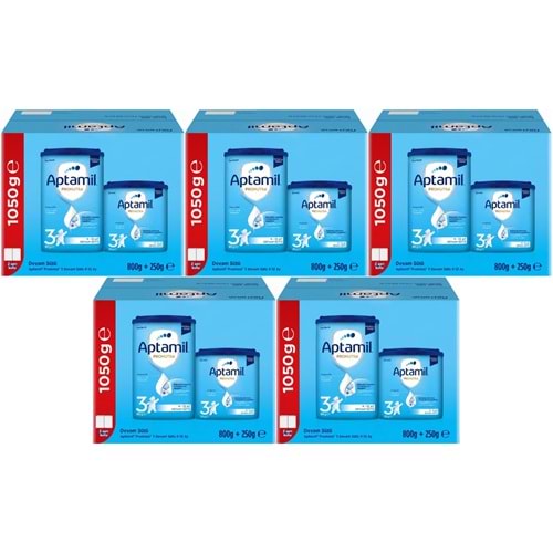 Nutrıcıa Aptamil Pronutra 1050GR (800+250GR) Devam Sütü No:3 (9-12 Ay) Avantaj Pk (5 Li Set)