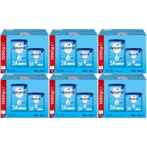 Nutrıcıa Aptamil Pronutra 1050GR (800+250GR) Devam Sütü No:3 (9-12 Ay) Avantaj Pk (6 Lı Set)