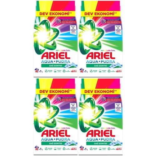 Ariel Matik Toz Çamaşır Deterjanı 28KG Renklilere Özel/Dağ Esintisi (184 Yıkama) (4PK*7KG)