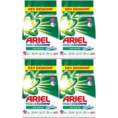 Ariel Matik Toz Çamaşır Deterjanı 28KG Beyazlar/Dağ Esintisi (4PK*7KG) (184 Yıkama)