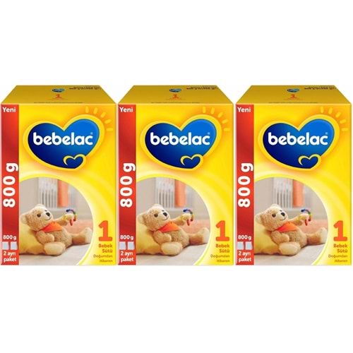 Bebelac 800GR Bebek Sütü No:1 (0-6 Ay) Doğumdan İtibaren (3 Lü Set)