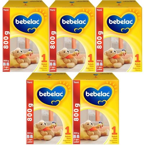 Bebelac 800GR Bebek Sütü No:1 (0-6 Ay) Doğumdan İtibaren (5 Li Set)
