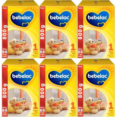 Bebelac 800GR Bebek Sütü No:1 (0-6 Ay) Doğumdan İtibaren (6 Lı Set)