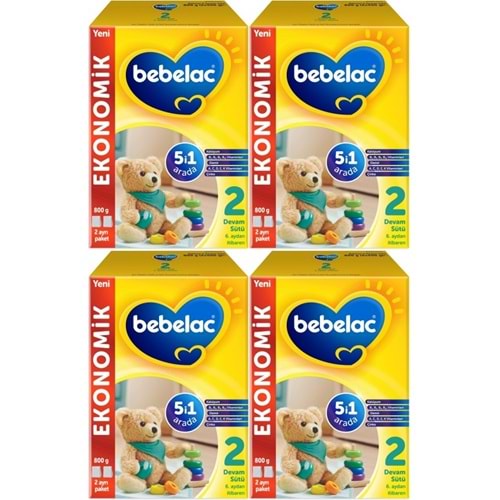 Bebelac 800GR No:2 Devam Sütü (6-12 Ay) (4 Lü Set)