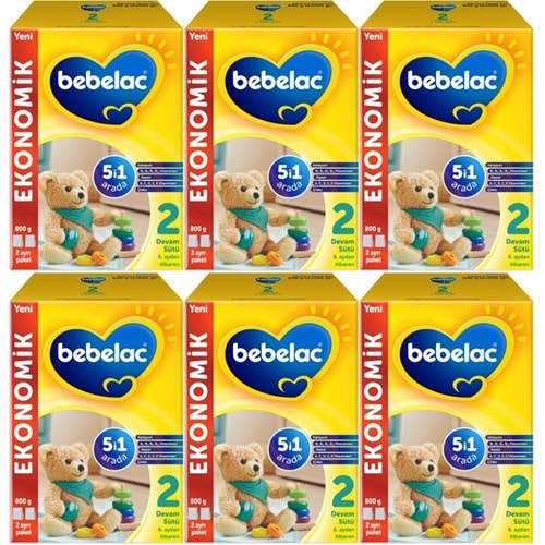Bebelac 800GR No:2 Devam Sütü (6-12 Ay) (6 Lı Set)