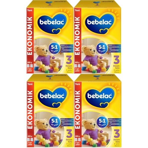 Bebelac 800GR No:3 Devam Sütü (9-12 Ay) (4 Lü Set)