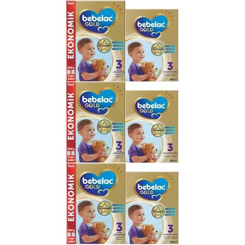 Bebelac Gold 1150GR (800GR+350GR) No:3 Devam Sütü (1+ Yaş) (3 Lü Set)