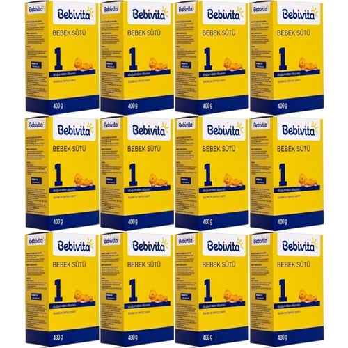 Bebivita Bebek Sütü 400GR No:1 (0-6 Ay) Doğumdan İtibaren (12 Li Set)