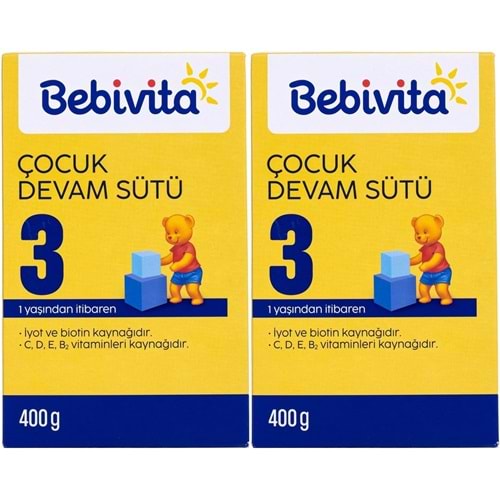Bebivita Bebek Sütü 400GR No:3 (1 Yaşından İtibaren) (2 Li Set)