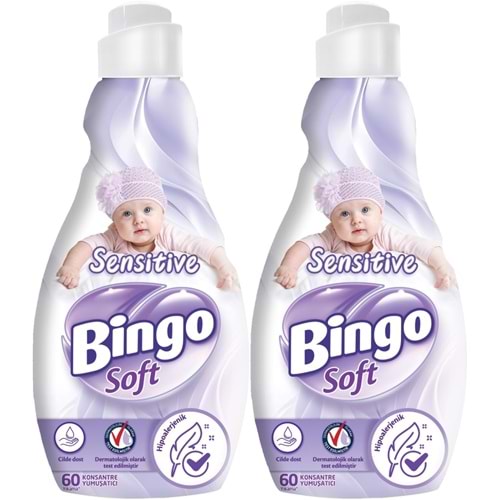 Bingo Soft Çamaşır Yumuşatıcı Konsantre 1440ML Sensitive (Hipoalerjenik) (2 Li Set)