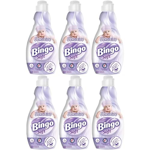 Bingo Soft Çamaşır Yumuşatıcı Konsantre 1440ML Sensitive (Hipoalerjenik) (6 Lı Set)