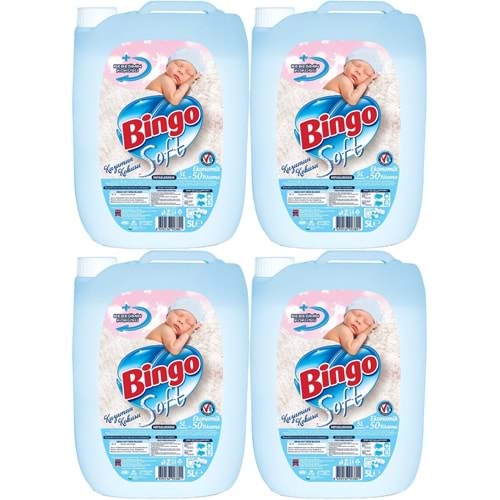 Bingo Soft Yumuşatıcı 20LT (4PK*5LT) Kuzumun Kokusu/Hipoalerjenik (200 Yıkama)