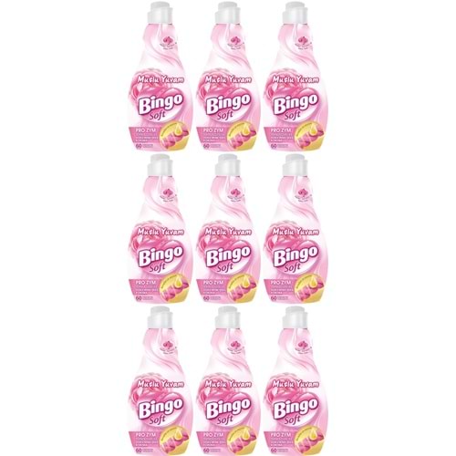 Bingo Soft Çamaşır Yumuşatıcı Konsantre 1440ML Mutlu Yuvam (9 Lu Set)