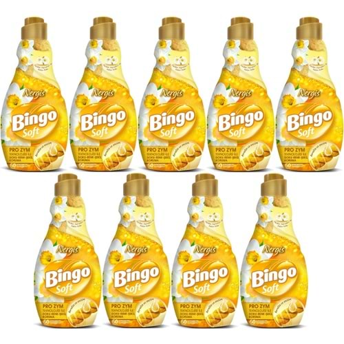 Bingo Soft Çamaşır Yumuşatıcı Konsantre 1440ML Nergis (9 Lu Set)