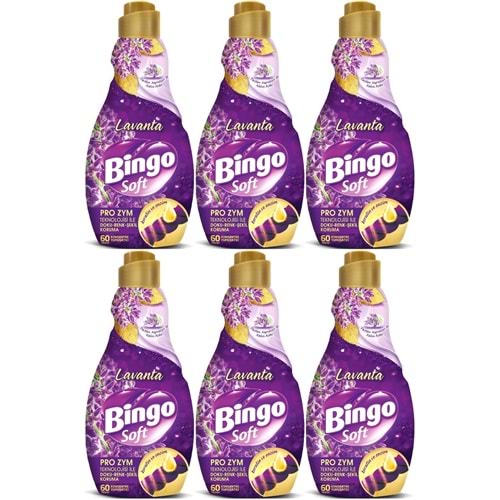 Bingo Soft Çamaşır Yumuşatıcı Konsantre 1440ML Lavanta (6 Lı Set)