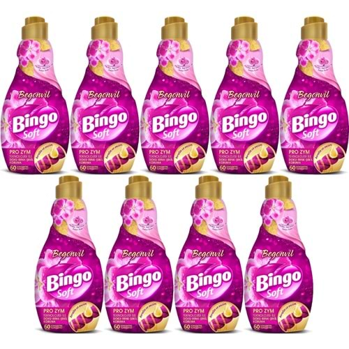 Bingo Soft Çamaşır Yumuşatıcı Konsantre 1440ML Begonvil (9 Lu Set)