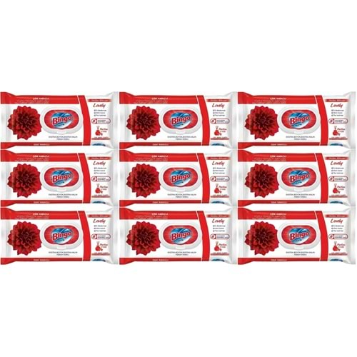 Bingo Clean Yüzey Temizlik Havlusu 96 Yaprak Sevilen Kokular Lovely - Gül (9 Lu Set) 864 Yaprak