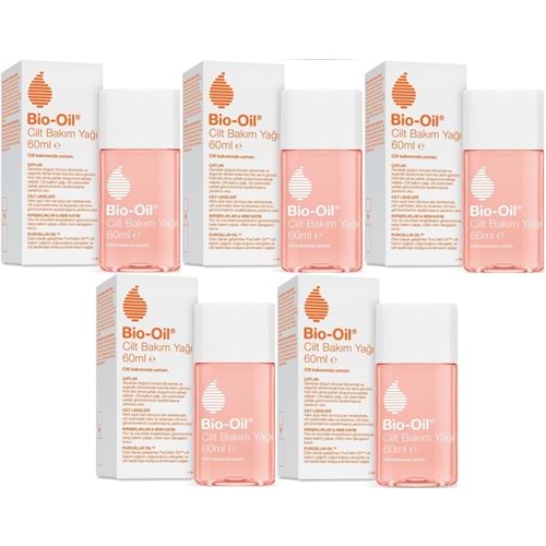 Bio-Oil Çatlak Oluşumunu Önleyici Cilt Bakım Yağı 60ML (Yeni Formül) (5 Li Set)
