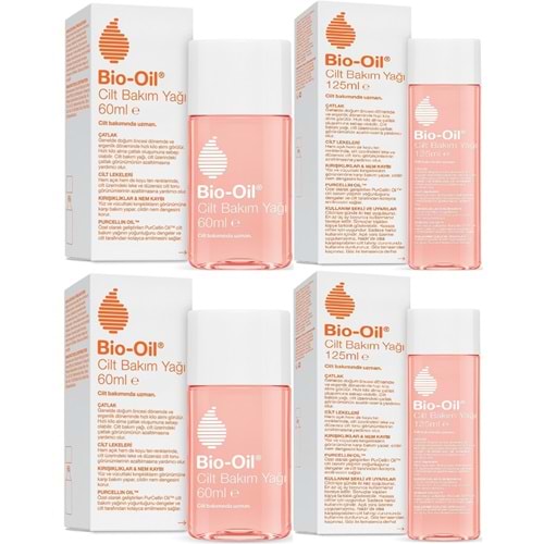 Bio-Oil Çatlak Oluşumunu Önleyici Cilt Bakım Yağı Karma 4 Lü Set 125ML+60ML (Yeni Formül)