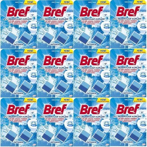 Bref Koku Giderici Jel Küpü - Okyanus (Klozet - Rezervuar - Tuvalet - Blok) (24 Lü Set) (12PK*2)