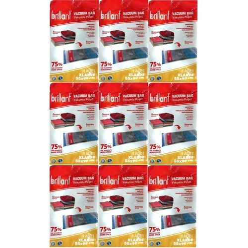 Brillant Vakumlu Poşet/Hurç 55*90CM XLarge (İç Adet 1) (9 Lu Set)