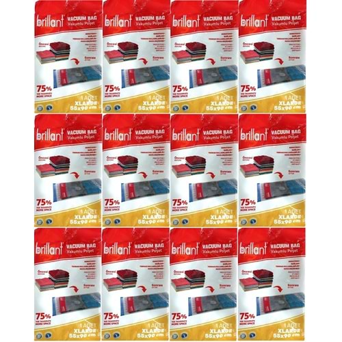 Brillant Vakumlu Poşet/Hurç 55*90CM XLarge (İç Adet 1) (12 Li Set)
