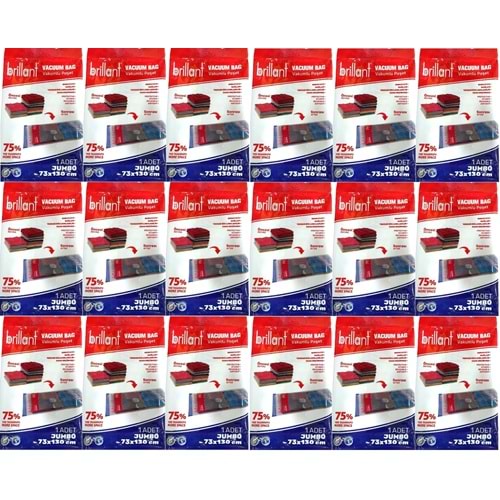 Brillant Vakumlu Poşet/Hurç 73*130CM Jumbo (İç Adet 1) (18 Li Set)