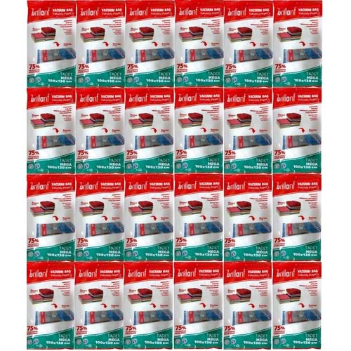 Brillant Vakumlu Poşet/Hurç 100*130CM Mega (İç Adet 1) (24 Lü Set)