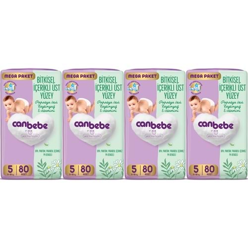 Canbebe Bebek Bezi Beden:5 (11-18KG) Junior 320 Adet Mega Avantaj Fırsat Pk