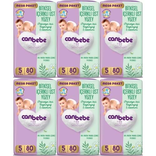 Canbebe Bebek Bezi Beden:5 (11-18KG) Junior 480 Adet Mega Ekstra Fırsat Pk