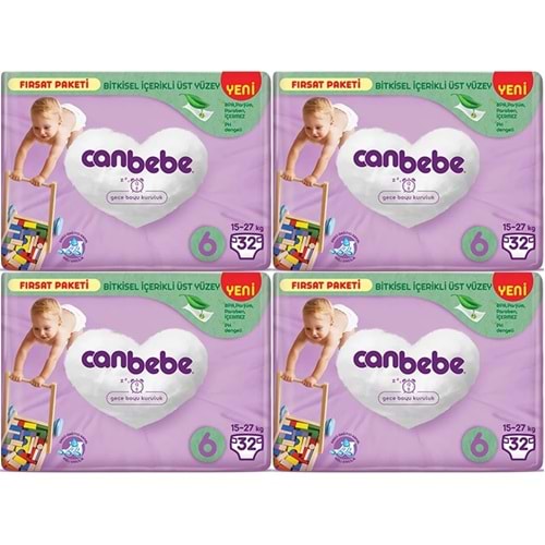 Canbebe Bebek Bezi Beden:6 (15-27Kg) Extra Large 128 Adet Avantaj Fırsat Pk