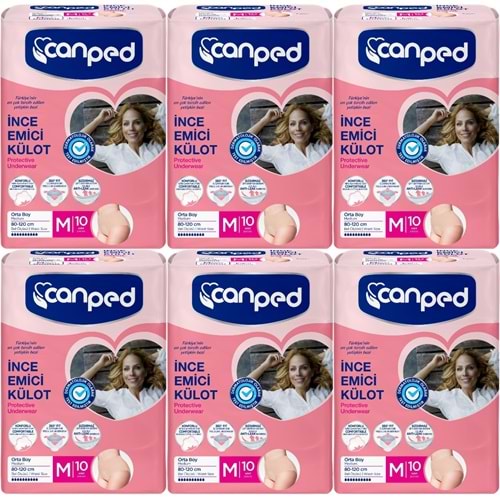 Canped Külotlu Mesane Pedi - İnce Emici Külot Orta/Medium 60 Adet (6Pk*10)