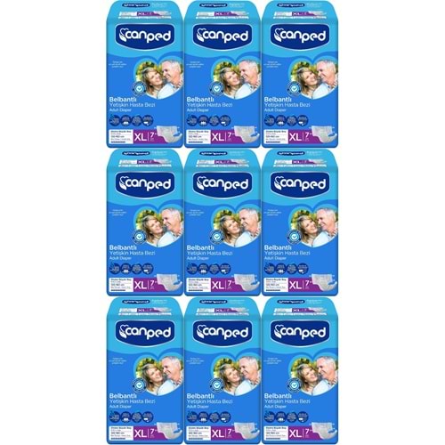 Canped Hasta Bezi Yetişkin Bel Bantlı XL- Ekstra Büyük Boy 63 Adet