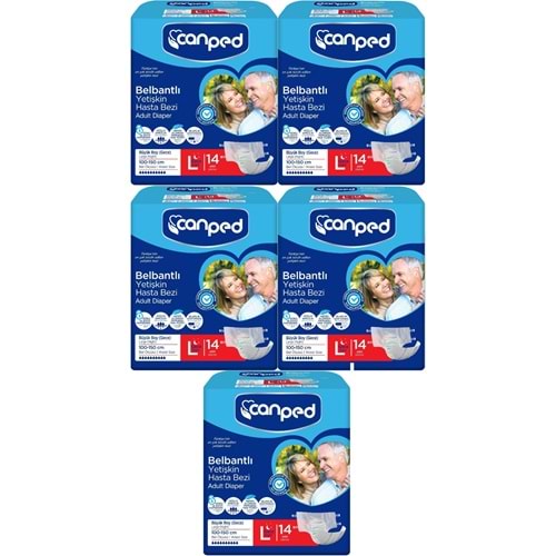 Canped Hasta Bezi Yetişkin Bel Bantlı L - Large - Büyük Boy (Gece) 70 Adet