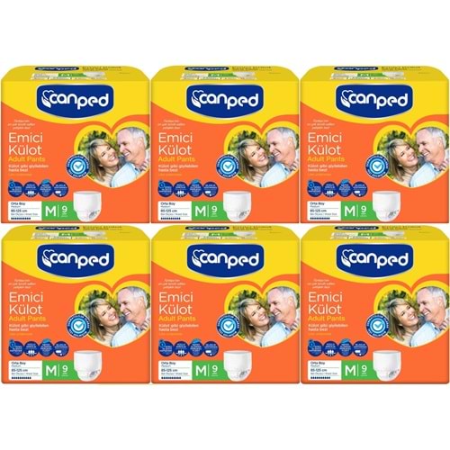Canped Emici Külot Hasta Bezi M - Orta 54 Adet (6PK*9)