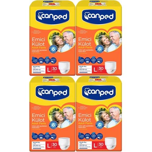 Canped Emici Külot Hasta Bezi L - Large - Büyük 120 Adet Büyük (4PK*30)