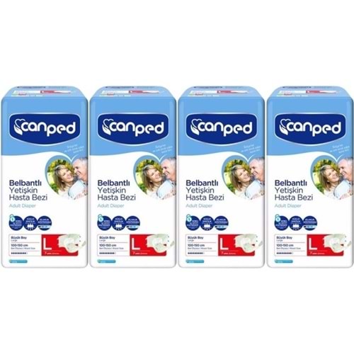 Canped Hasta Bezi Yetişkin Bel Bantlı Polietilen L-Large Büyük Boy 28 Adet (4PK*7)