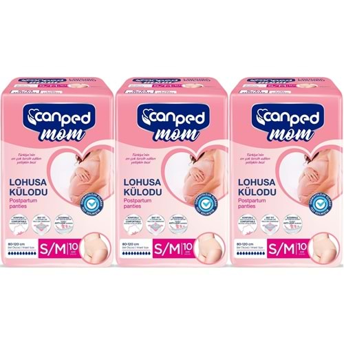 Canped Mom Lohusa Külodu - Külot Bez S - Small - Küçük / M - Medium - Orta 30 Adet (3PK*10)