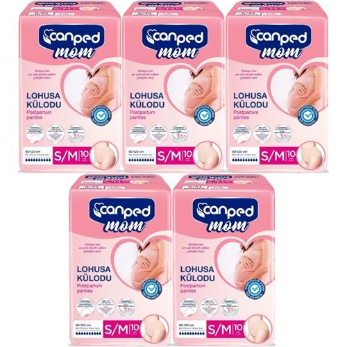 Canped Mom Lohusa Külodu - Külot Bez S - Small - Küçük / M - Medium - Orta 50 Adet (5PK*10)