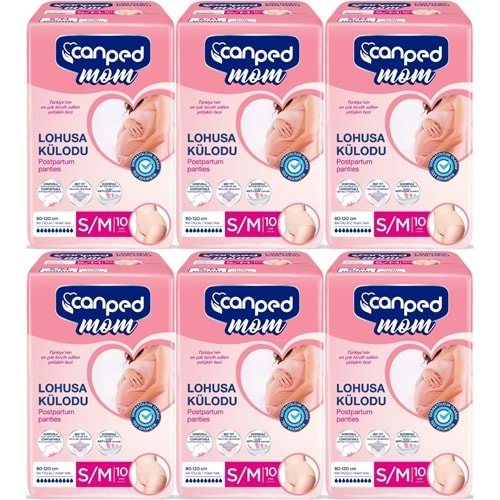 Canped Mom Lohusa Külodu - Külot Bez S - Small - Küçük / M - Medium - Orta 60 Adet (6PK*10)