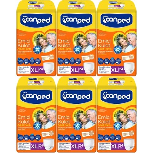 Canped Emici Külot Hasta Yetişkin Bezi XL - Ekstra Büyük - Extra Large 180 Adet (6PK*30)