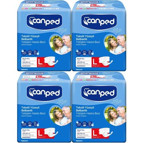 Canped Hasta Bezi Yetişkin Bel Bantlı Tekstil Yüzey L - Büyük - Large 56 Adet (4PK*14)