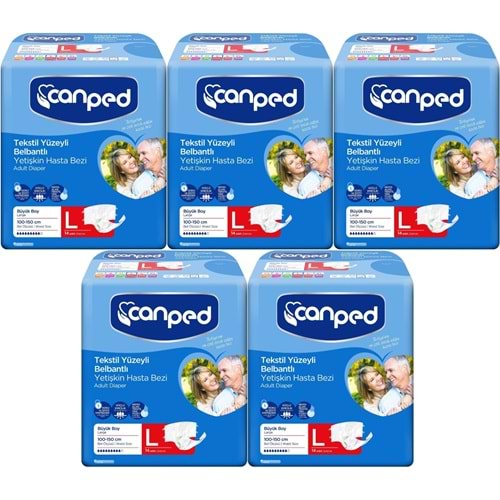 Canped Hasta Bezi Yetişkin Bel Bantlı Tekstil Yüzey L - Büyük - Large 70 Adet (5PK*14)