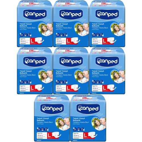 Canped Hasta Bezi Yetişkin Bel Bantlı Tekstil Yüzey L - Büyük - Large 112 Adet (8PK*14)
