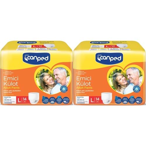 Canped Emici Külot Pants Hasta Yetişkin Bezi L - Büyük - Large Ekonomik Pk 28 Adet (2PK*14)