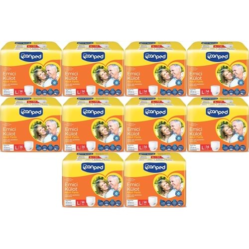 Canped Emici Külot Pants Hasta Yetişkin Bezi L - Büyük - Large Ekonomik Pk 140 Adet (10PK*14)